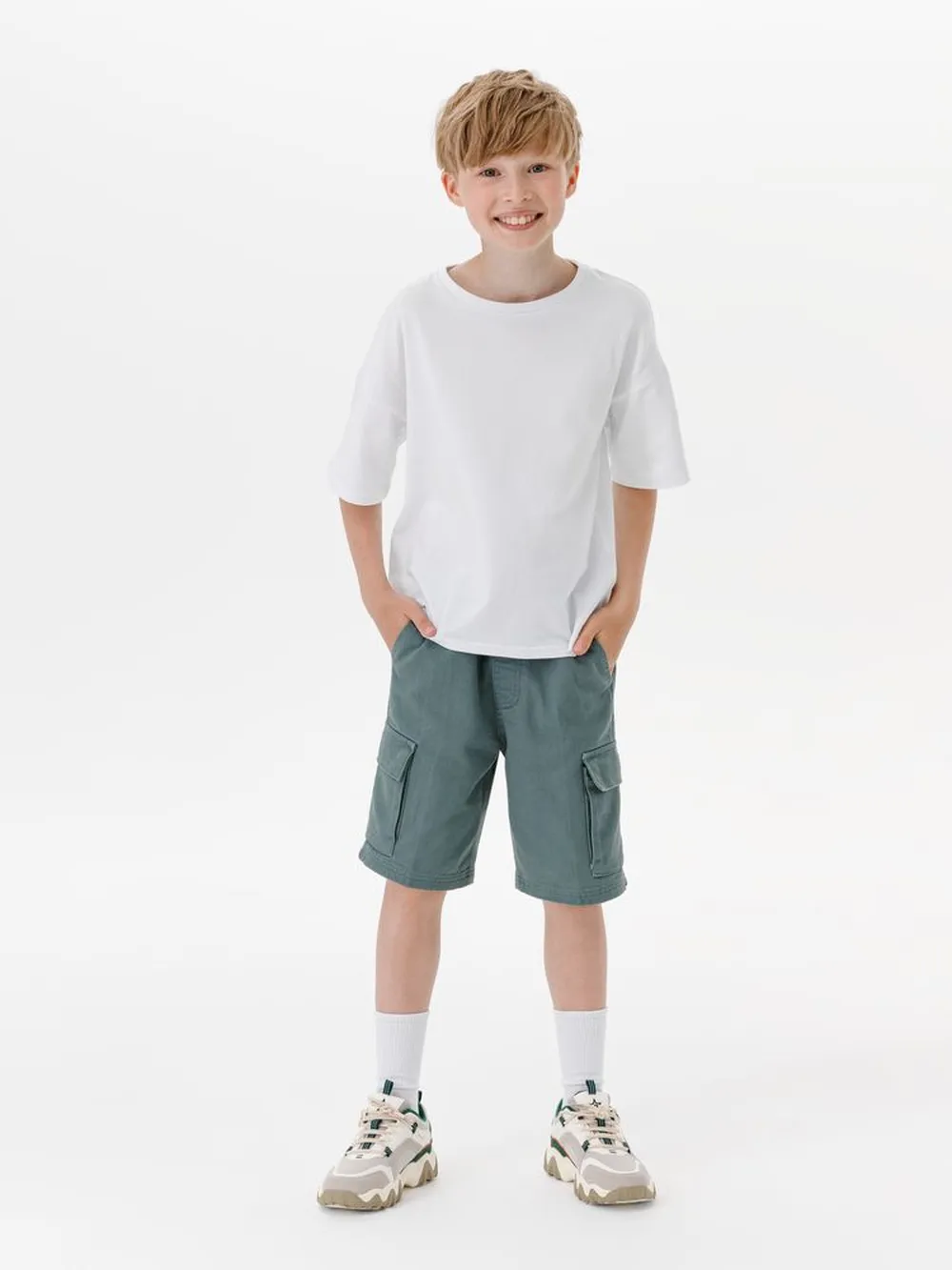 Футболка детская оверсайз Teezer, белая, 14 лет заказать онлайн с вашим дизайном на заказ в Москве и области