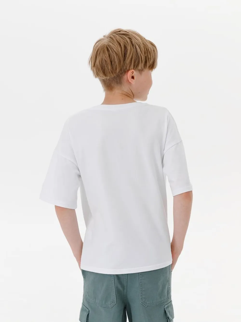 Футболка детская оверсайз Teezer, белая, 14 лет заказать онлайн с вашим дизайном на заказ в Москве и области