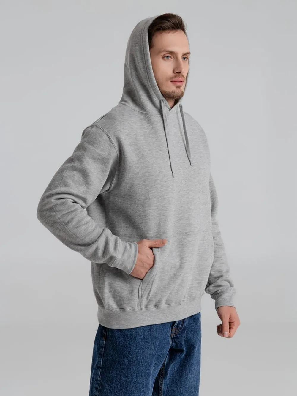 Толстовка с капюшоном Slam 320, серый меланж, размер XS заказать онлайн с вашим дизайном на заказ в Москве и области