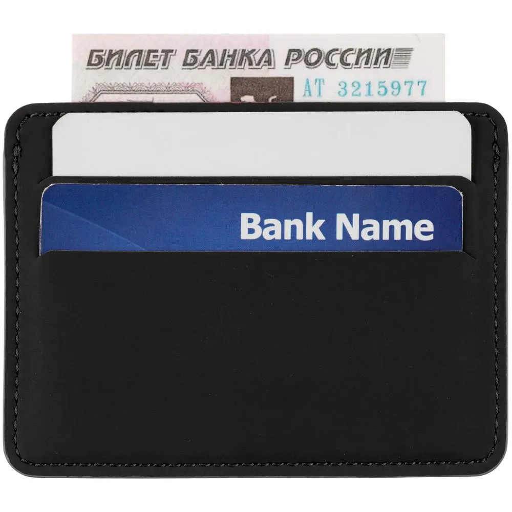 Чехол для карточек Shall Simple, черный заказать онлайн с вашим дизайном на заказ в Москве и области