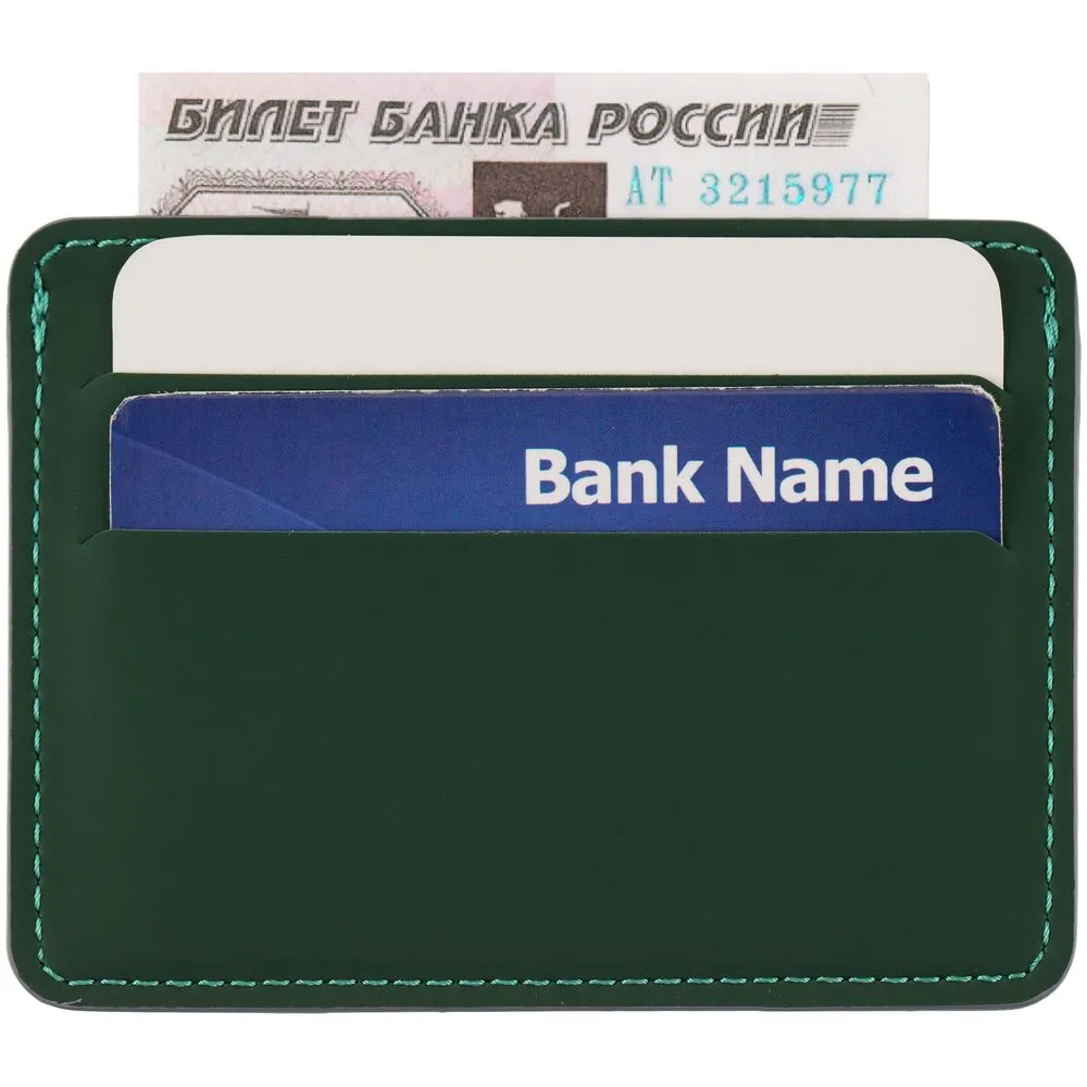 Чехол для карточек Shall Simple, зеленый заказать онлайн с вашим дизайном на заказ в Москве и области