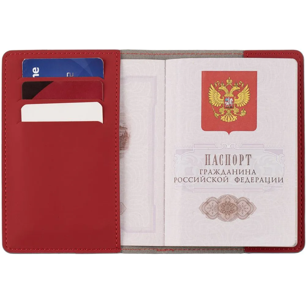 Обложка для паспорта Shall Simple, красный заказать онлайн с вашим дизайном на заказ в Москве и области