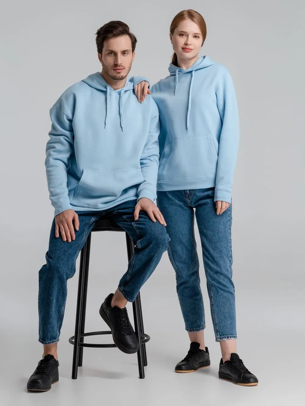 Толстовка с капюшоном Slam 320, голубая, размер XL заказать онлайн с вашим дизайном на заказ в Москве и области