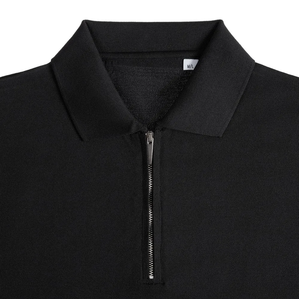 Рубашка поло мужская с длинным рукавом Terrazzo, черная, размер L/XL заказать онлайн с вашим дизайном на заказ в Москве и области