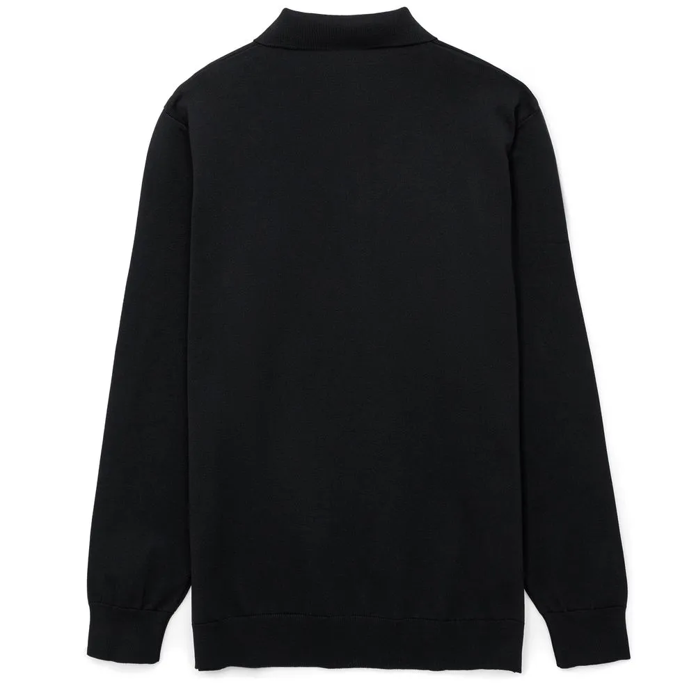 Рубашка поло мужская с длинным рукавом Terrazzo, черная, размер 2XL/3XL заказать онлайн с вашим дизайном на заказ в Москве и области