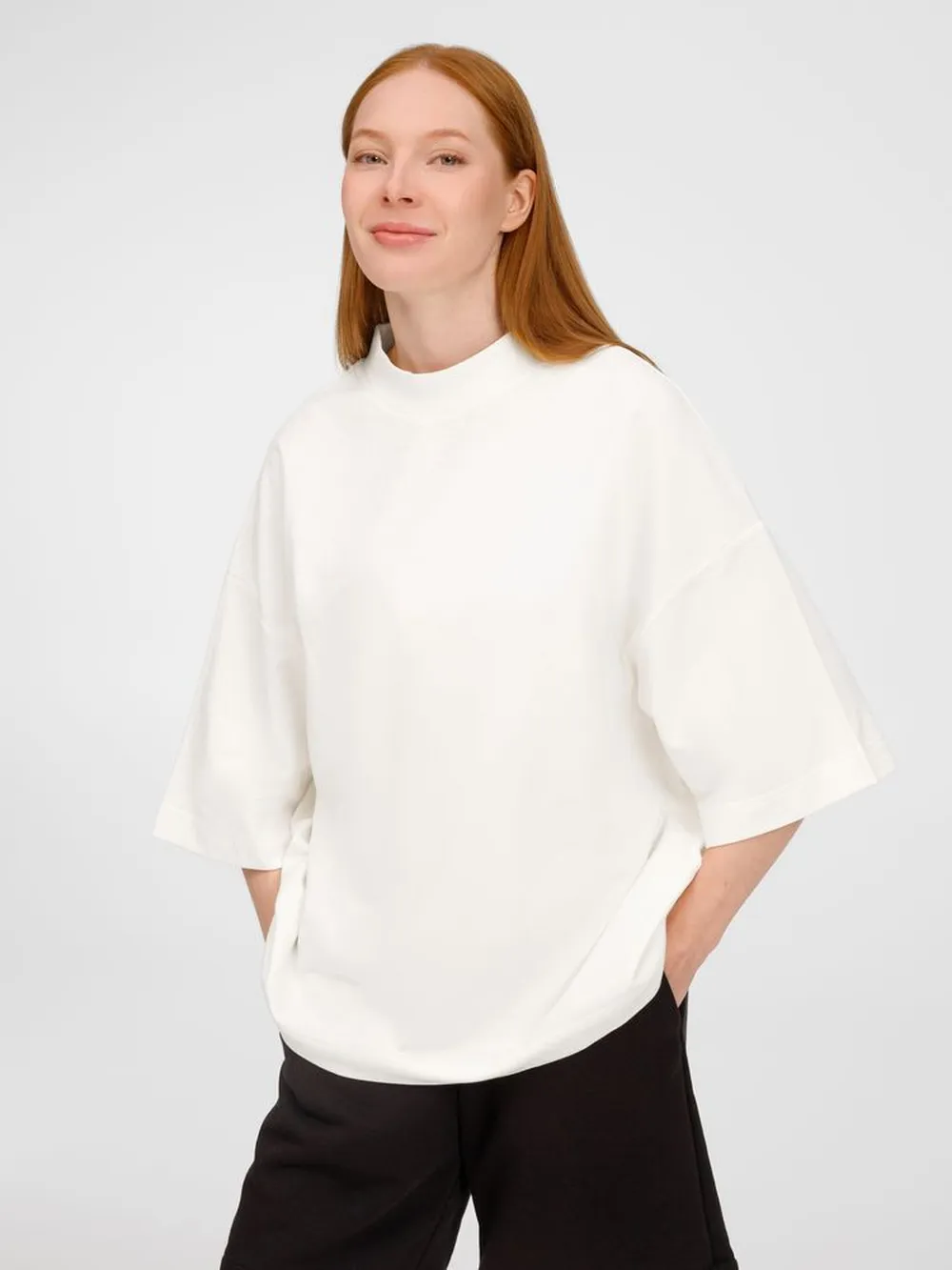 Футболка оверсайз унисекс T9, молочно-белая, размер XL/XXL заказать онлайн с вашим дизайном на заказ в Москве и области