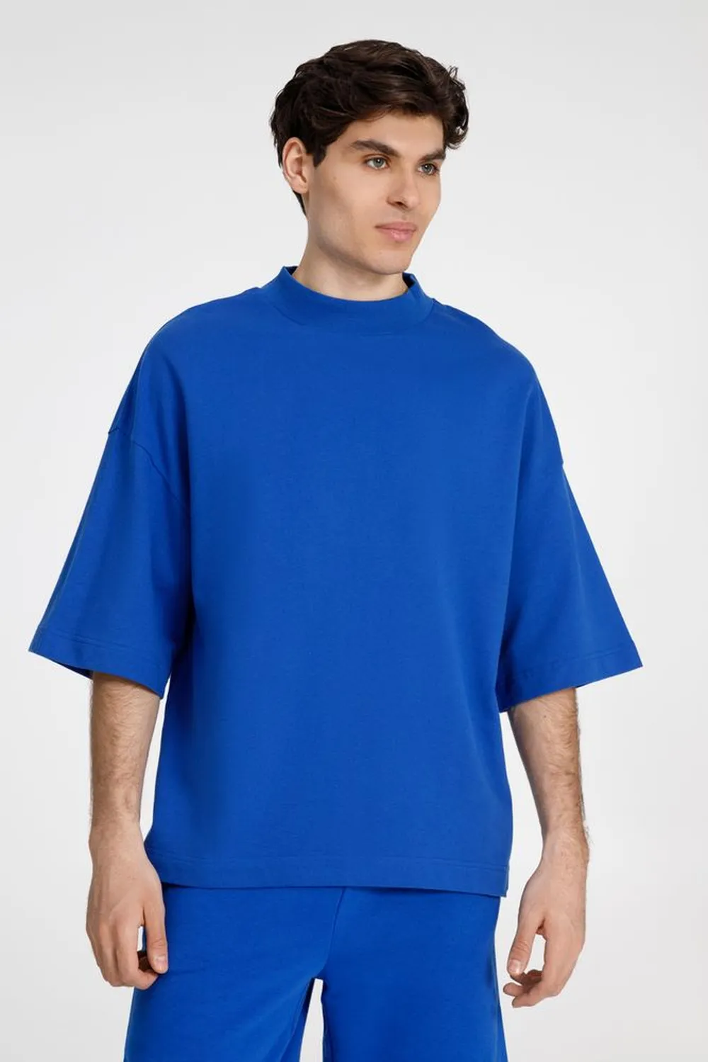 Футболка оверсайз унисекс T9, синяя, размер XS/S заказать онлайн с вашим дизайном на заказ в Москве и области