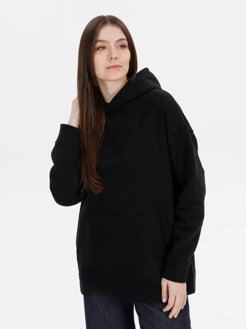 Худи оверсайз унисекс Snuggie, черное, размер XS/S заказать онлайн с вашим дизайном на заказ в Москве и области