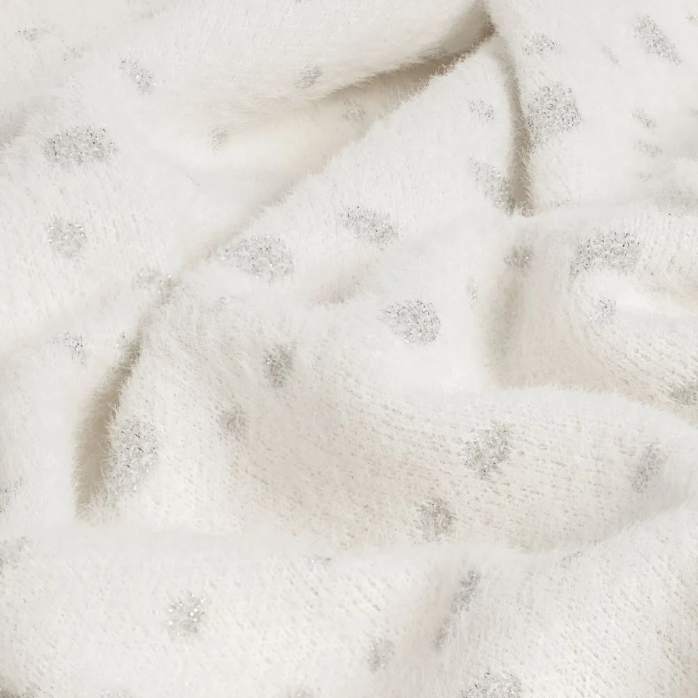 Плед Snowspot Fluffy, белый с люрексом заказать онлайн с вашим дизайном на заказ в Москве и области