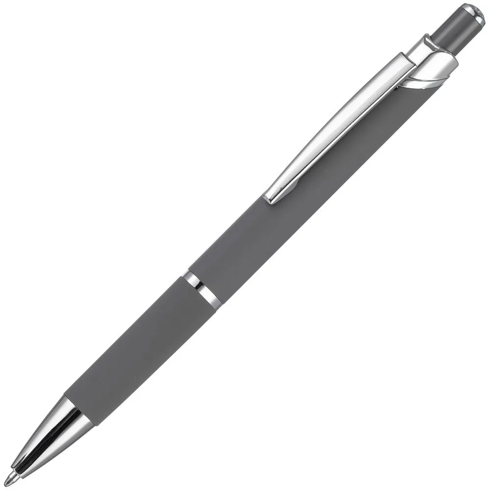 Ручка шариковая Chromos Soft Touch, серая заказать онлайн с вашим дизайном на заказ в Москве и области