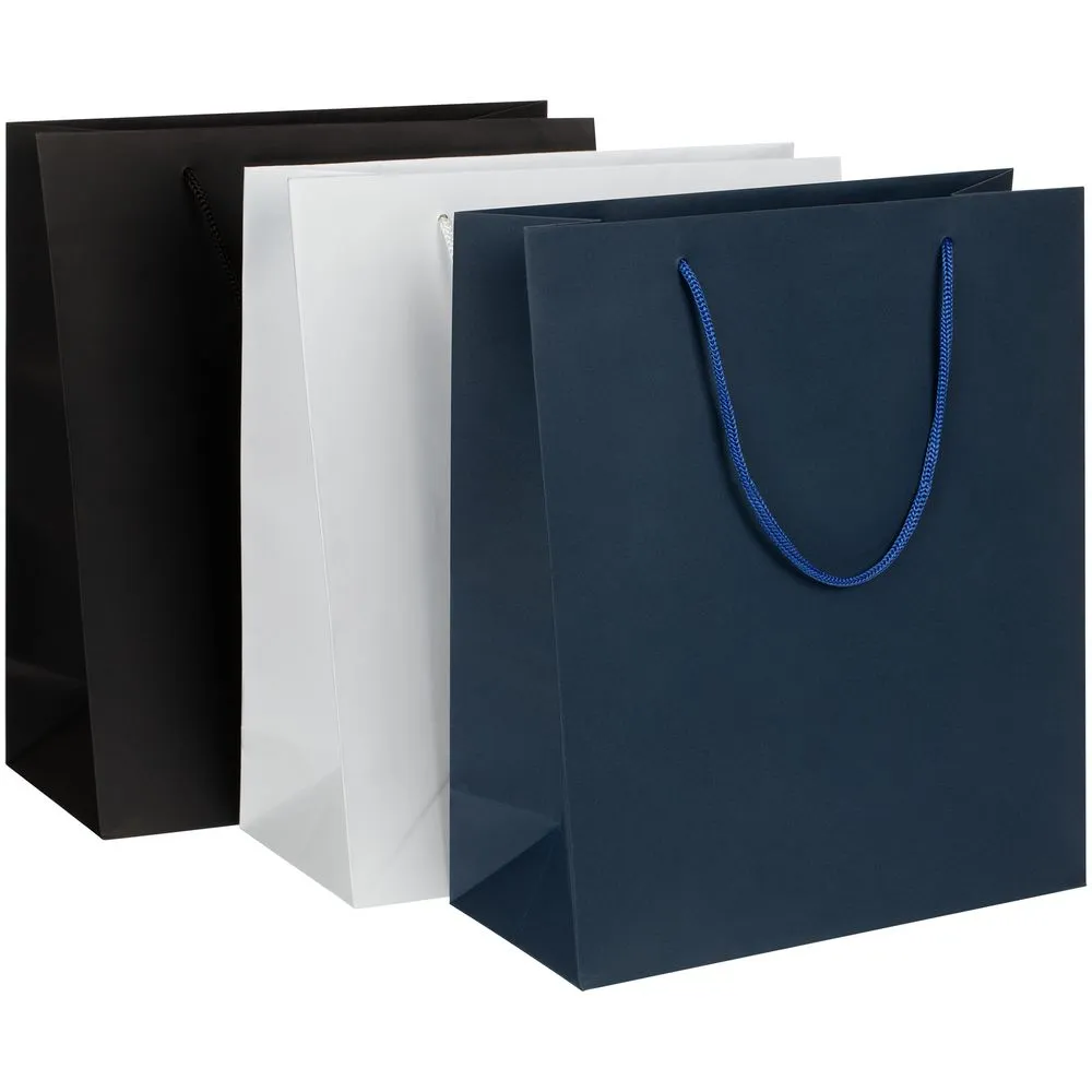 Пакет бумажный Vid L, синий заказать онлайн с вашим дизайном на заказ в Москве и области