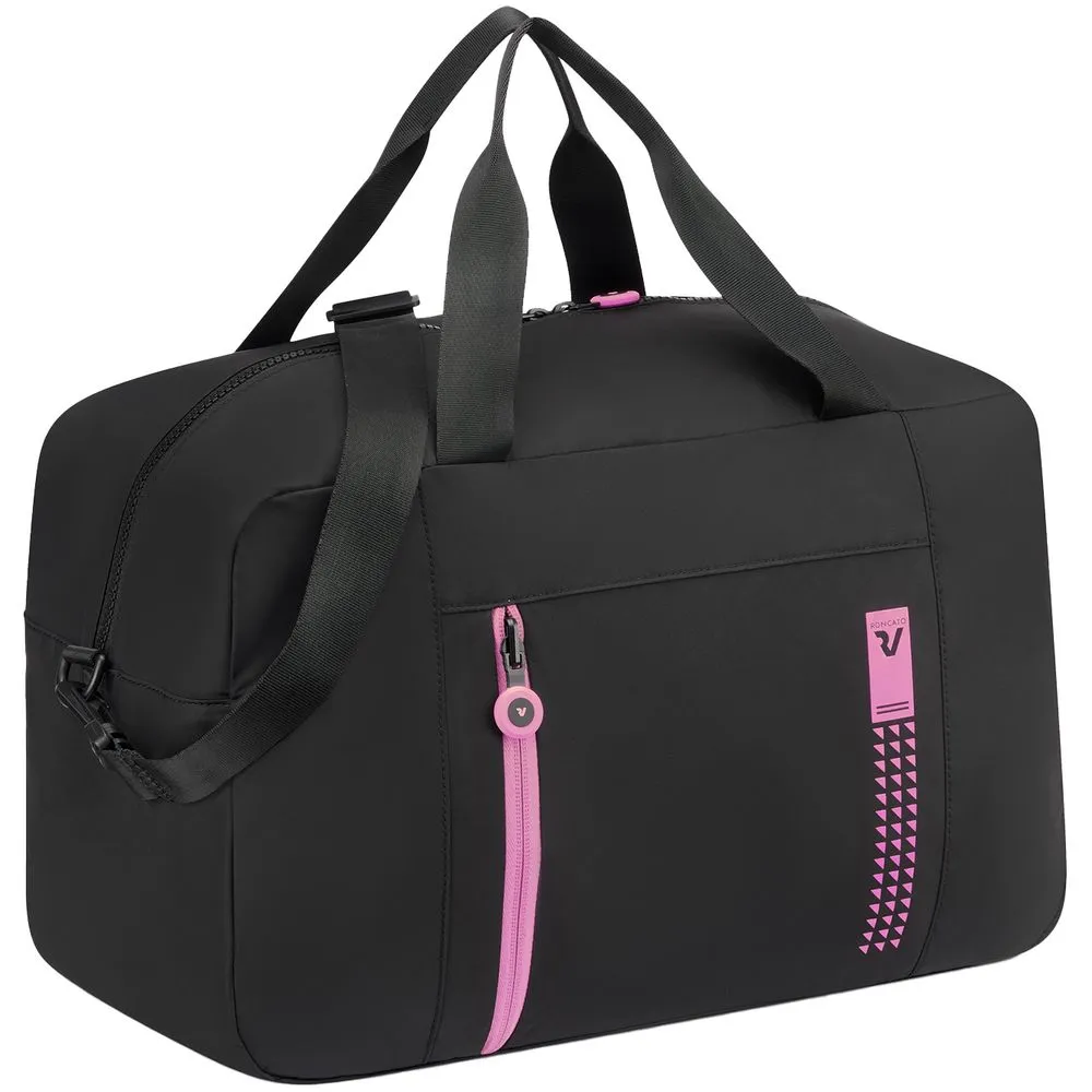 Сумка дорожная Compact Neon, черная с розовым заказать онлайн с вашим дизайном на заказ в Москве и области