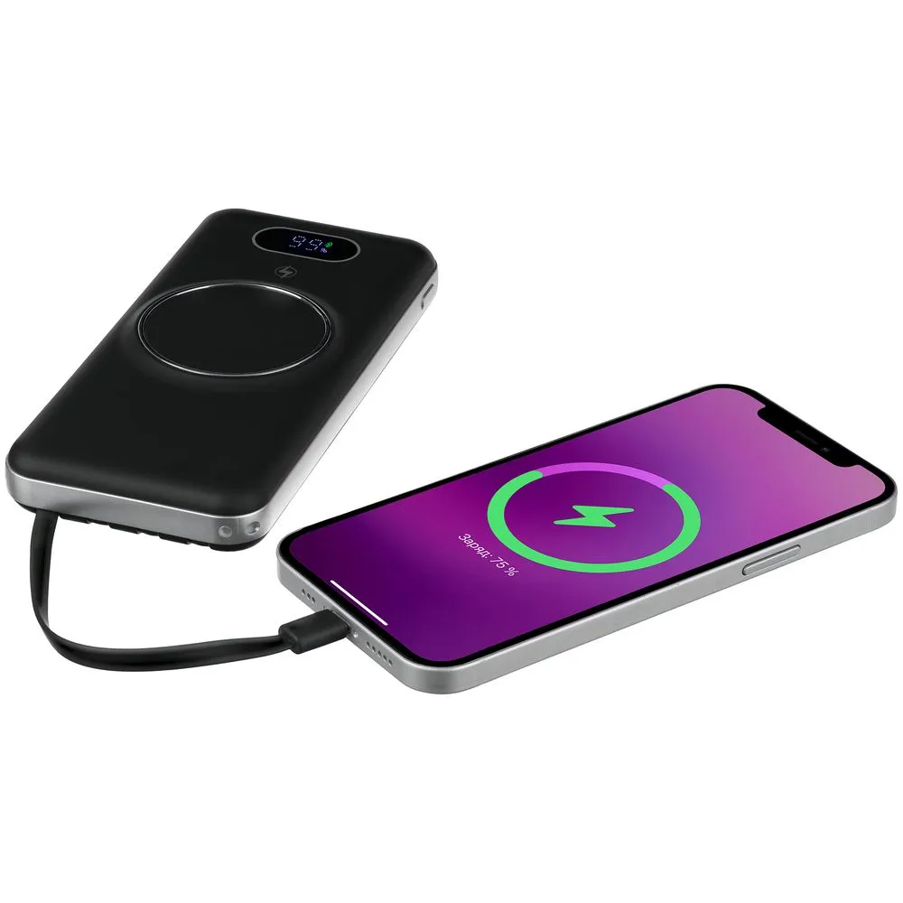 Внешний аккумулятор Omni Pro 10000 мАч, черный заказать онлайн с вашим дизайном на заказ в Москве и области