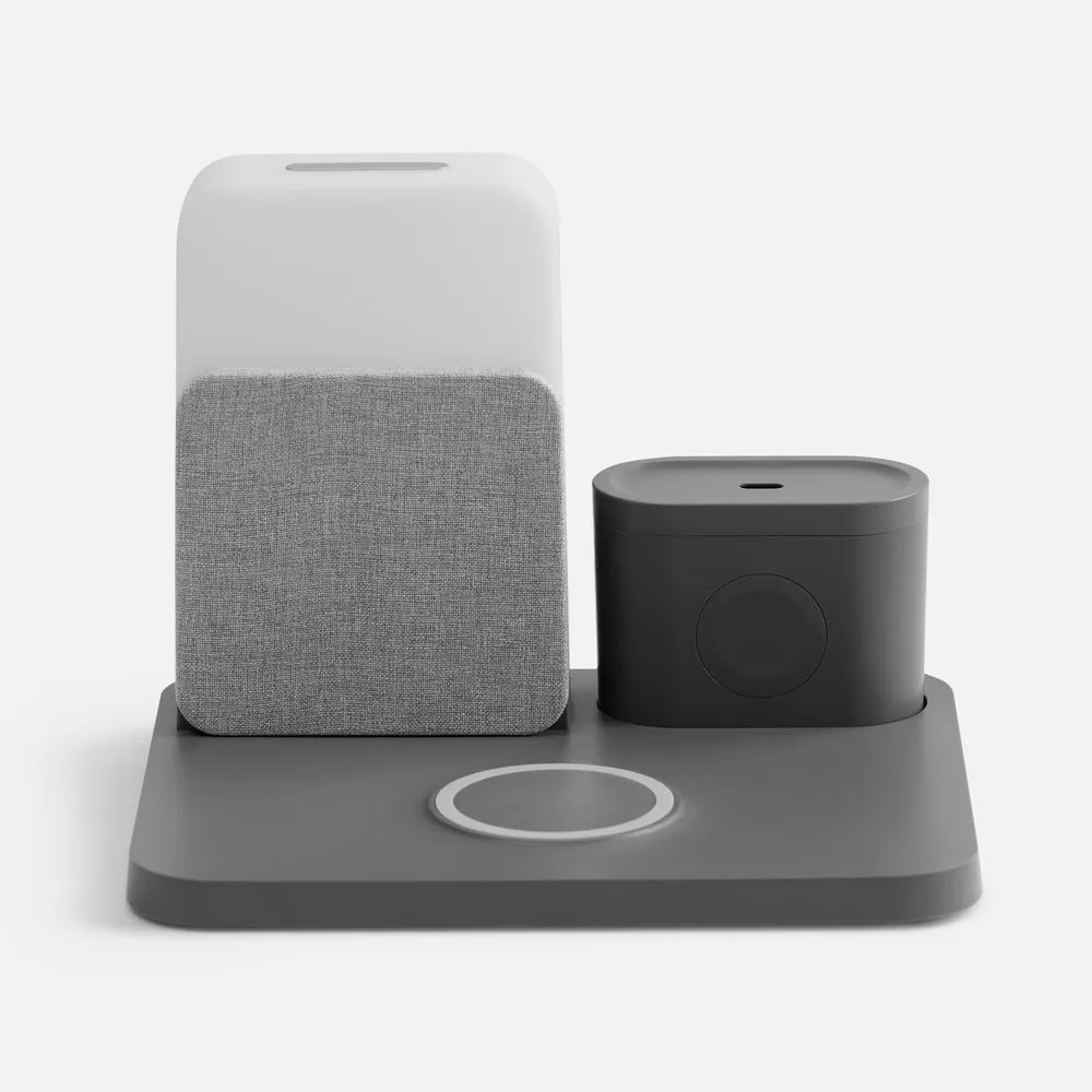 Зарядная станция с часами и подсветкой Large Charge ver.2, серая заказать онлайн с вашим дизайном на заказ в Москве и области