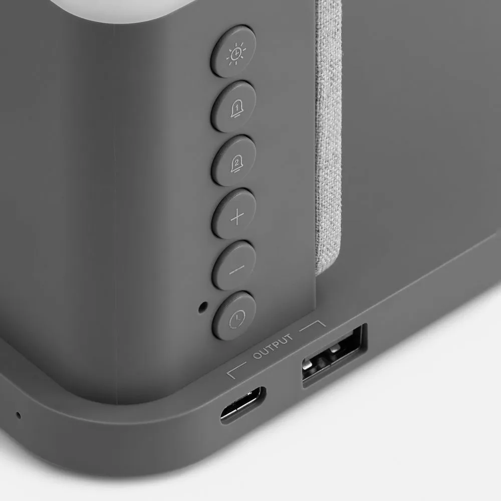 Зарядная станция с часами и подсветкой Large Charge ver.2, серая заказать онлайн с вашим дизайном на заказ в Москве и области