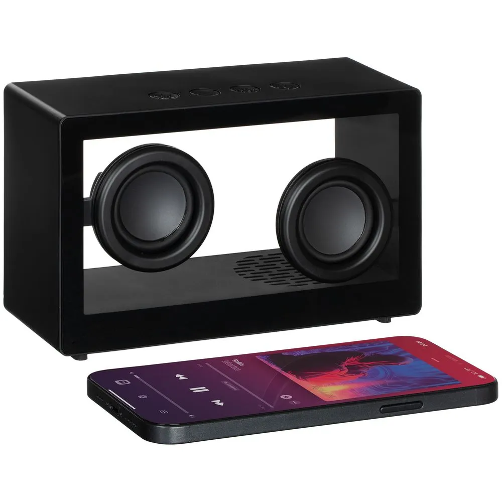 Bluetooth-колонка со светомузыкой Sensofonic, черная заказать онлайн с вашим дизайном на заказ в Москве и области