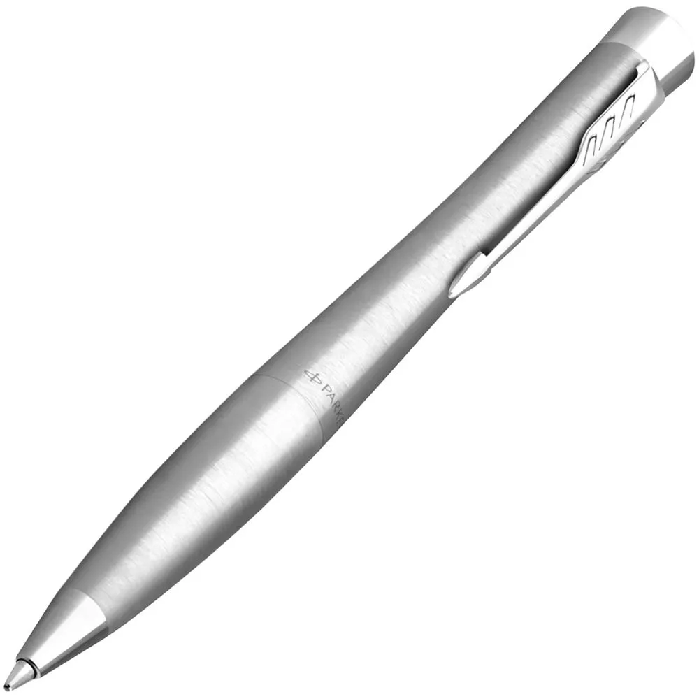 Ручка шариковая Parker Urban Twist Metro Metallic CT, серебристая заказать онлайн с вашим дизайном на заказ в Москве и области