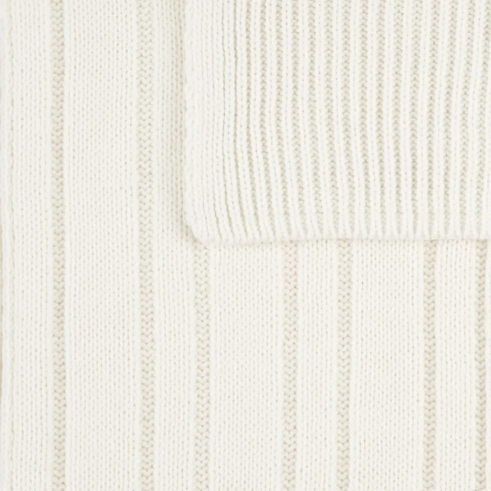 Шарф Knit Beat, белый (молочный) заказать онлайн с вашим дизайном на заказ в Москве и области