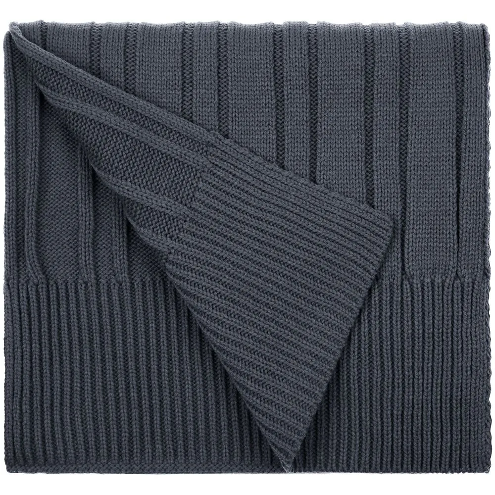 Шарф Knit Beat, серый (графит) заказать онлайн с вашим дизайном на заказ в Москве и области