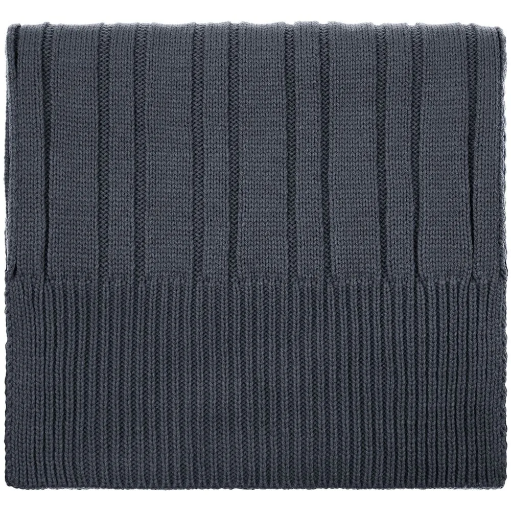 Шарф Knit Beat, серый (графит) заказать онлайн с вашим дизайном на заказ в Москве и области