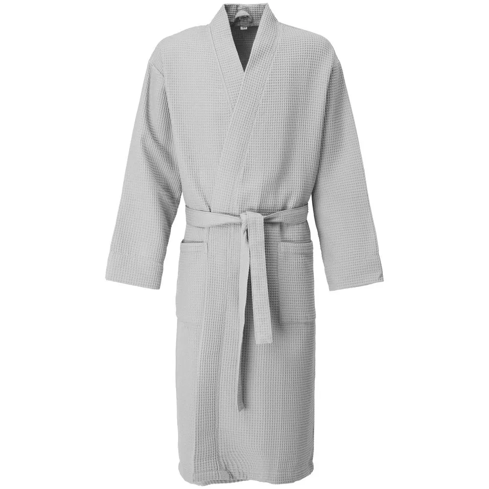 Халат вафельный Kimono, светло-серый, размер M/L заказать онлайн с вашим дизайном на заказ в Москве и области