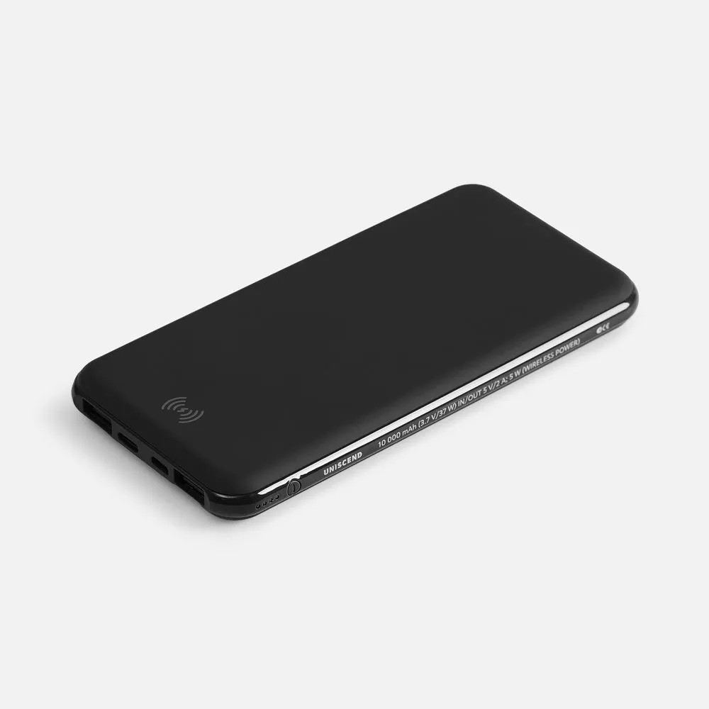 Аккумулятор с беспроводной зарядкой All Day Wireless, 10000 мАч, черный заказать онлайн с вашим дизайном на заказ в Москве и области