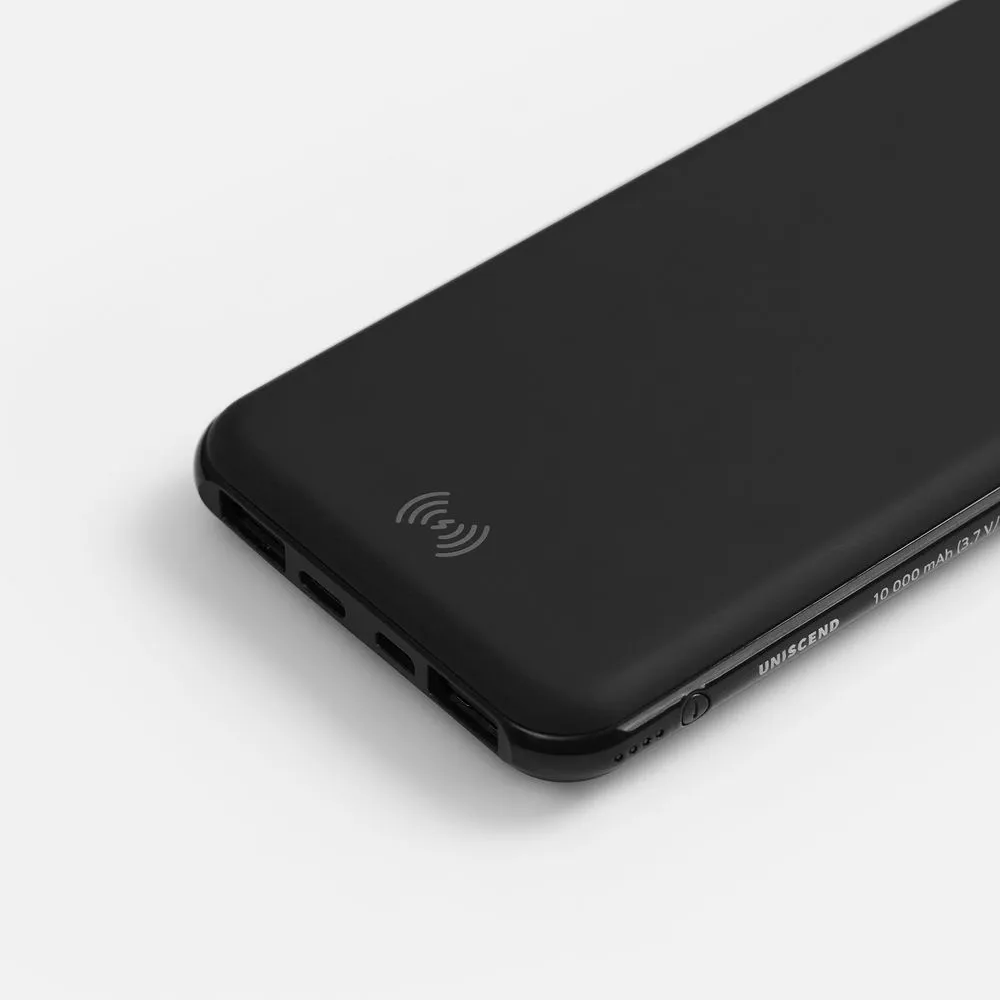 Аккумулятор с беспроводной зарядкой All Day Wireless, 10000 мАч, черный заказать онлайн с вашим дизайном на заказ в Москве и области