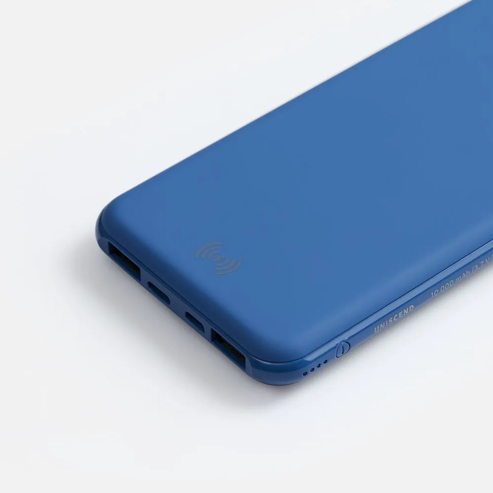 Аккумулятор с беспроводной зарядкой All Day Wireless 10000 мАч, синий заказать онлайн с вашим дизайном на заказ в Москве и области