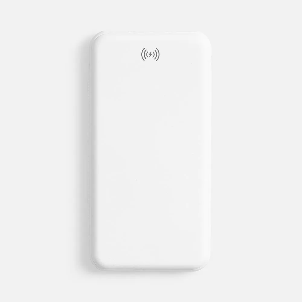 Аккумулятор с беспроводной зарядкой All Day Wireless, 10000 мАч, белый заказать онлайн с вашим дизайном на заказ в Москве и области