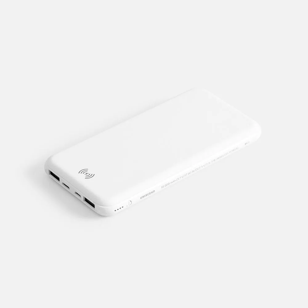 Аккумулятор с беспроводной зарядкой All Day Wireless, 10000 мАч, белый заказать онлайн с вашим дизайном на заказ в Москве и области
