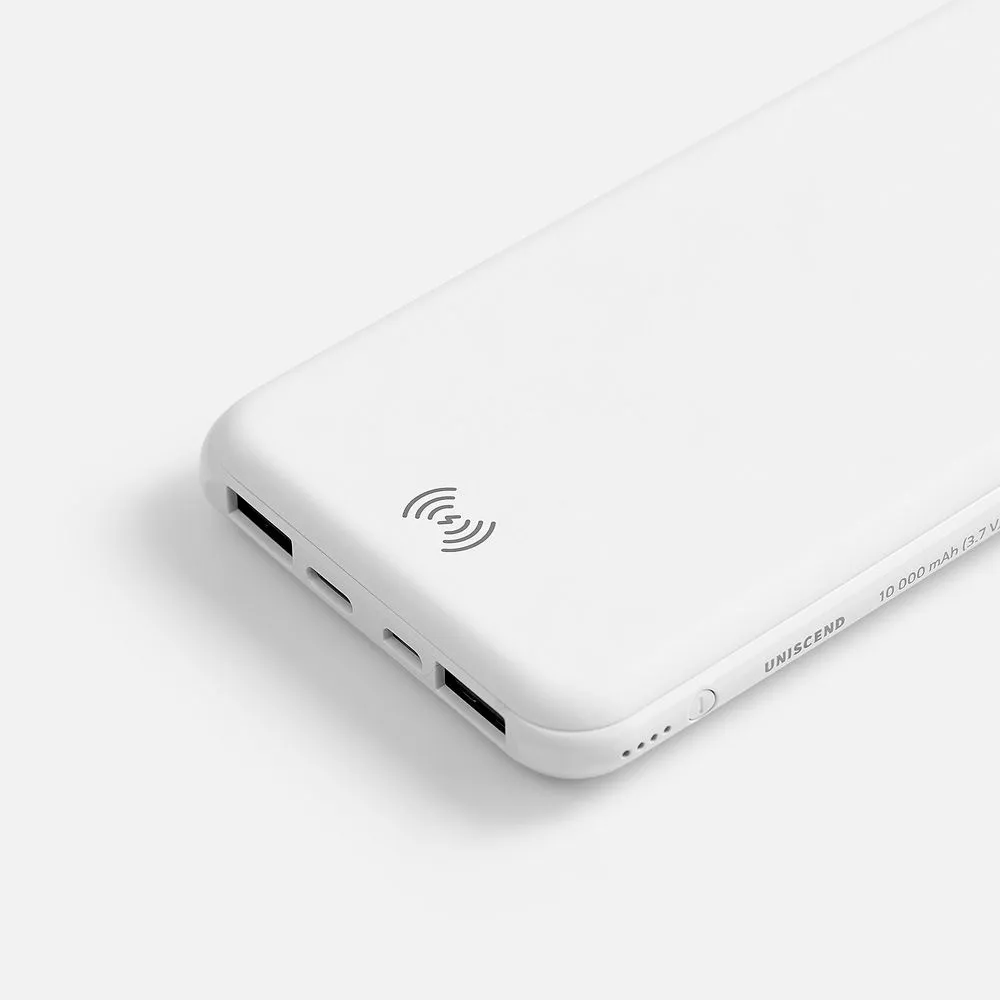 Аккумулятор с беспроводной зарядкой All Day Wireless, 10000 мАч, белый заказать онлайн с вашим дизайном на заказ в Москве и области