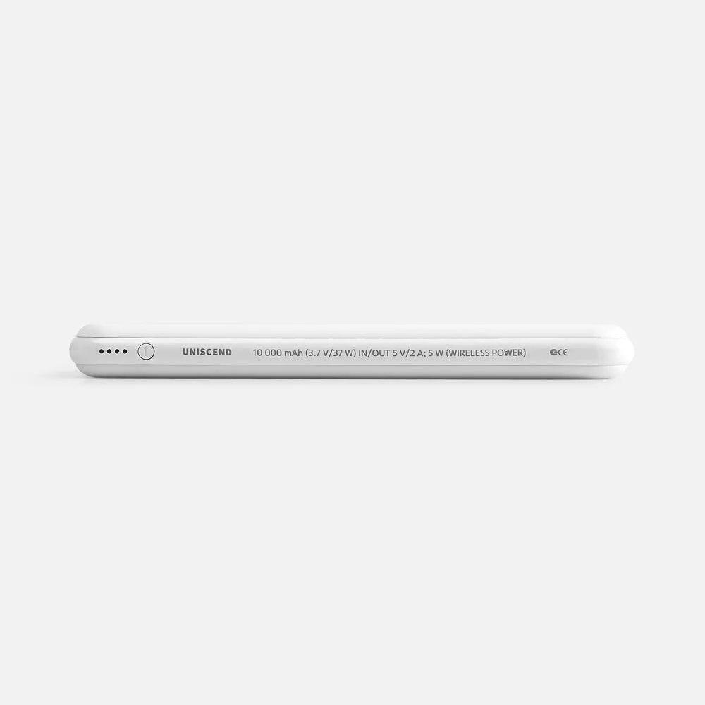Аккумулятор с беспроводной зарядкой All Day Wireless, 10000 мАч, белый заказать онлайн с вашим дизайном на заказ в Москве и области