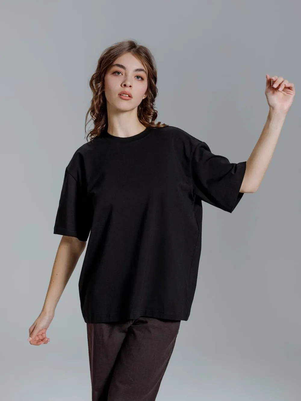 Футболка оверсайз Kangas, черная, XL/XXL заказать онлайн с вашим дизайном на заказ в Москве и области