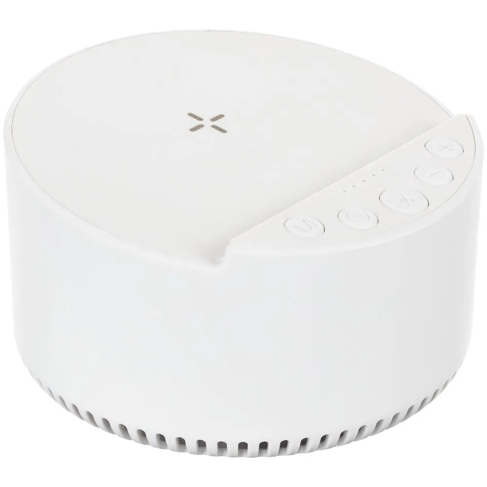 Bluetooth-колонка с беспроводной зарядкой relaxTime, белая заказать онлайн с вашим дизайном на заказ в Москве и области