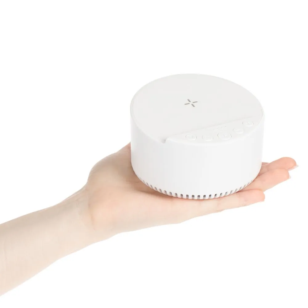 Bluetooth-колонка с беспроводной зарядкой relaxTime, белая заказать онлайн с вашим дизайном на заказ в Москве и области