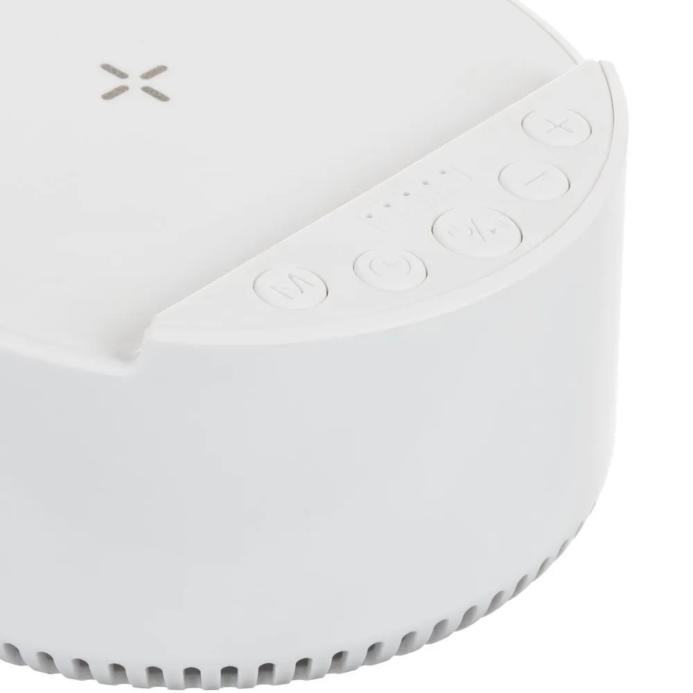 Bluetooth-колонка с беспроводной зарядкой relaxTime, белая заказать онлайн с вашим дизайном на заказ в Москве и области