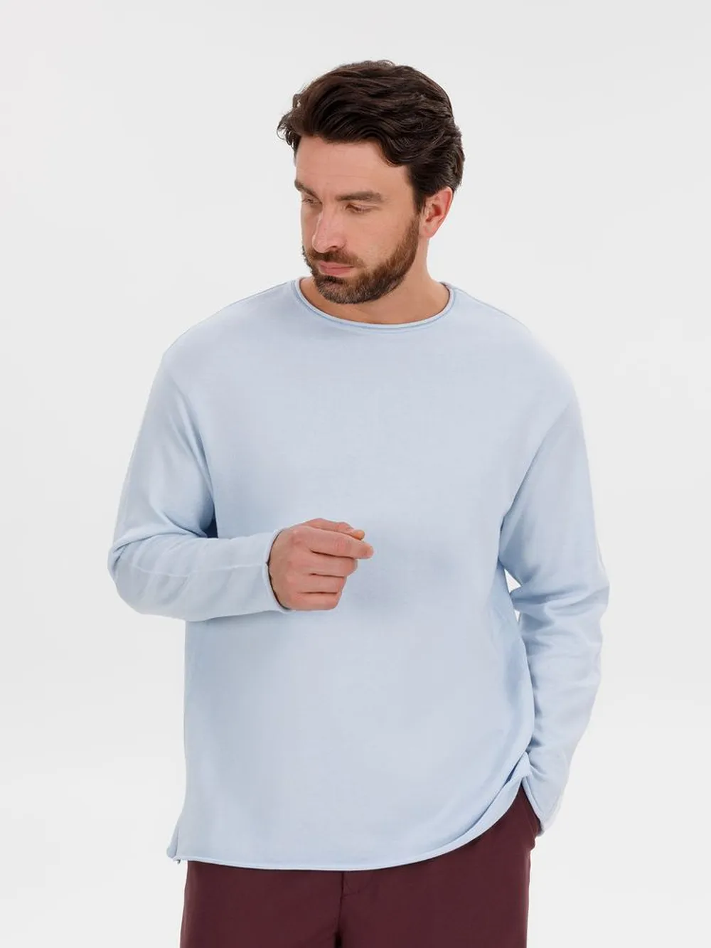 Лонгслив унисекс Siluetti Fuori, светло-голубой, размер L/XL заказать онлайн с вашим дизайном на заказ в Москве и области