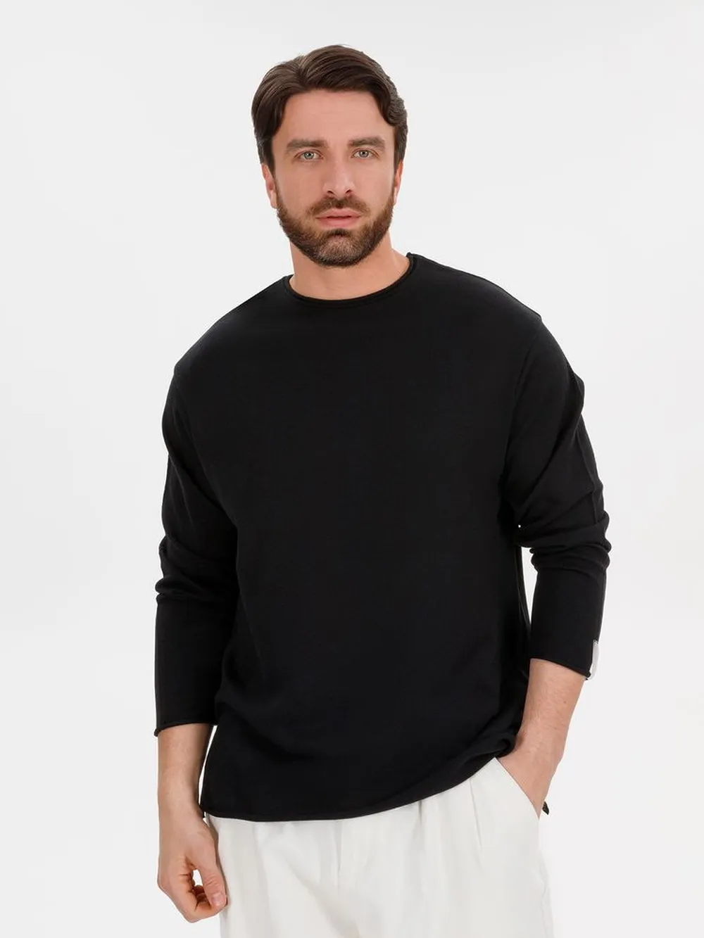 Лонгслив унисекс Siluetti Fuori, черный, размер L/XL заказать онлайн с вашим дизайном на заказ в Москве и области
