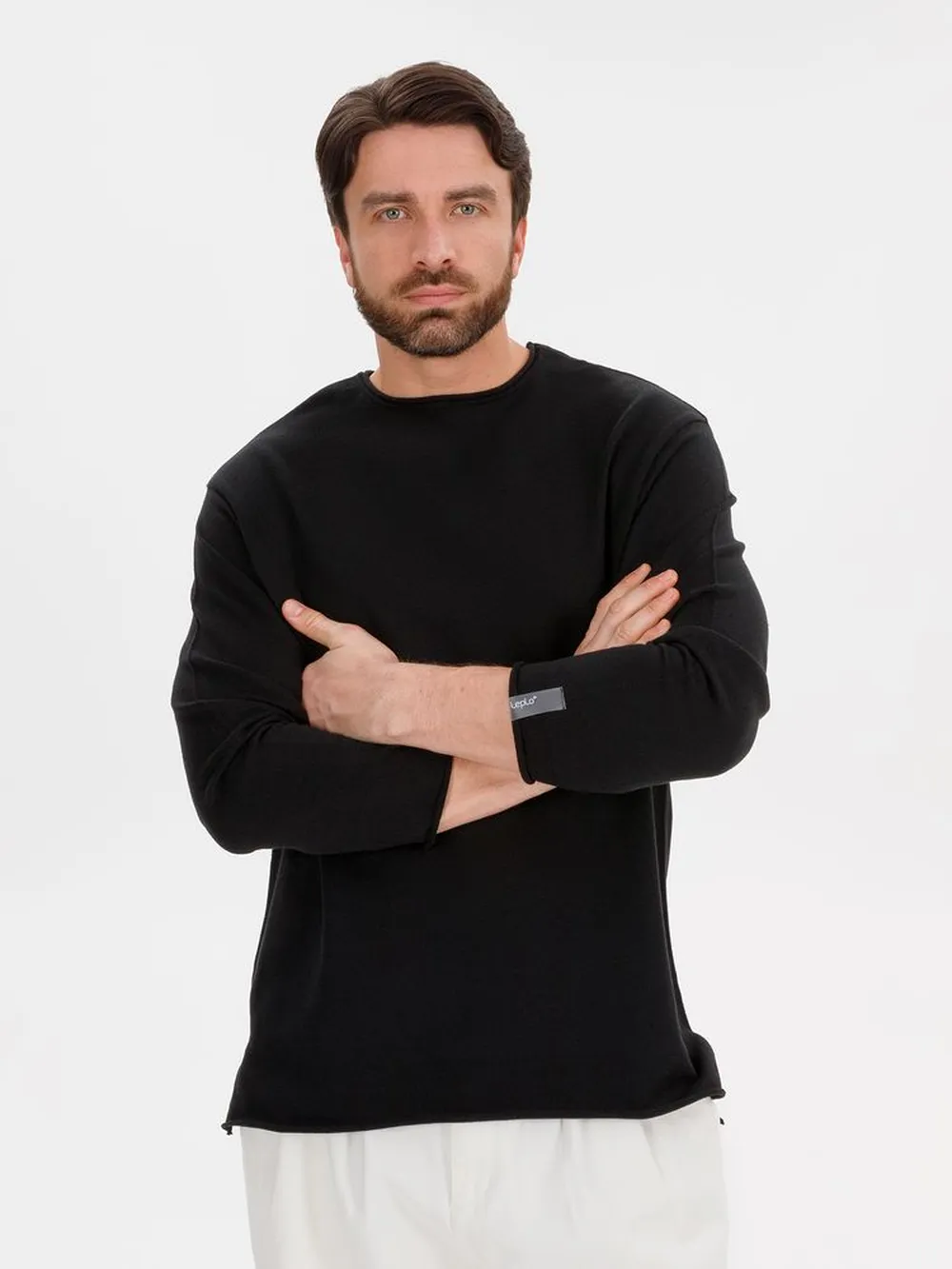 Лонгслив унисекс Siluetti Fuori, черный, размер L/XL заказать онлайн с вашим дизайном на заказ в Москве и области