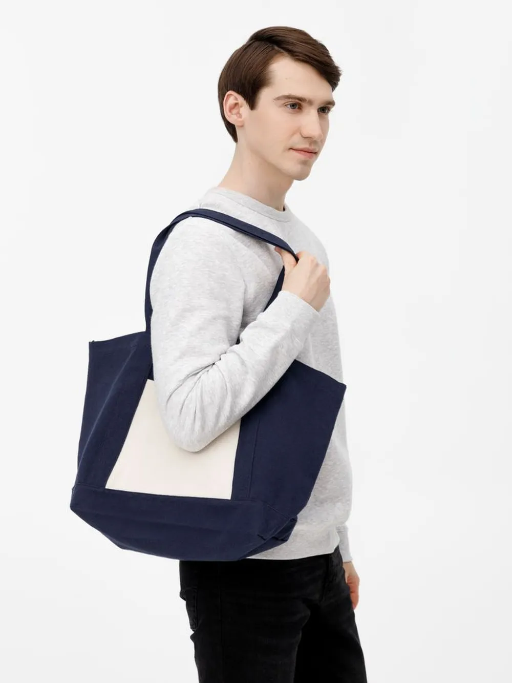 Шопер Shophop, синий с неокрашенным заказать онлайн с вашим дизайном на заказ в Москве и области