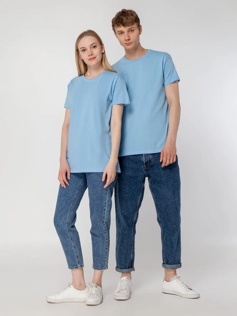 Футболка унисекс Regent 150, голубая, размер 4XL заказать онлайн с вашим дизайном на заказ в Москве и области