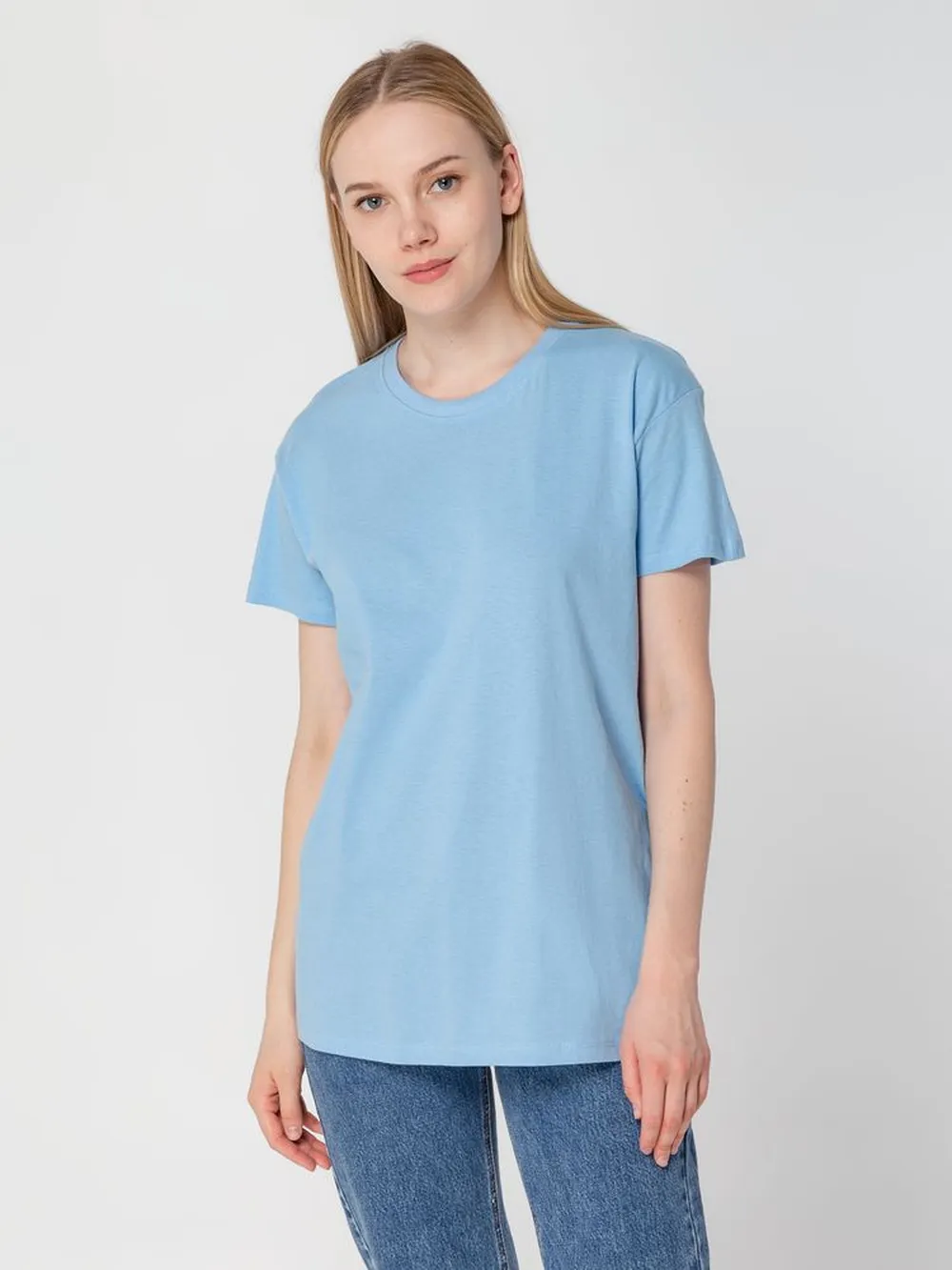 Футболка унисекс Regent 150, голубая, размер 4XL заказать онлайн с вашим дизайном на заказ в Москве и области