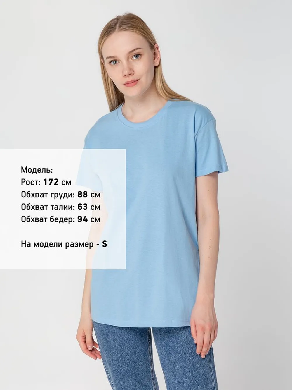 Футболка унисекс Regent 150, голубая, размер 4XL заказать онлайн с вашим дизайном на заказ в Москве и области