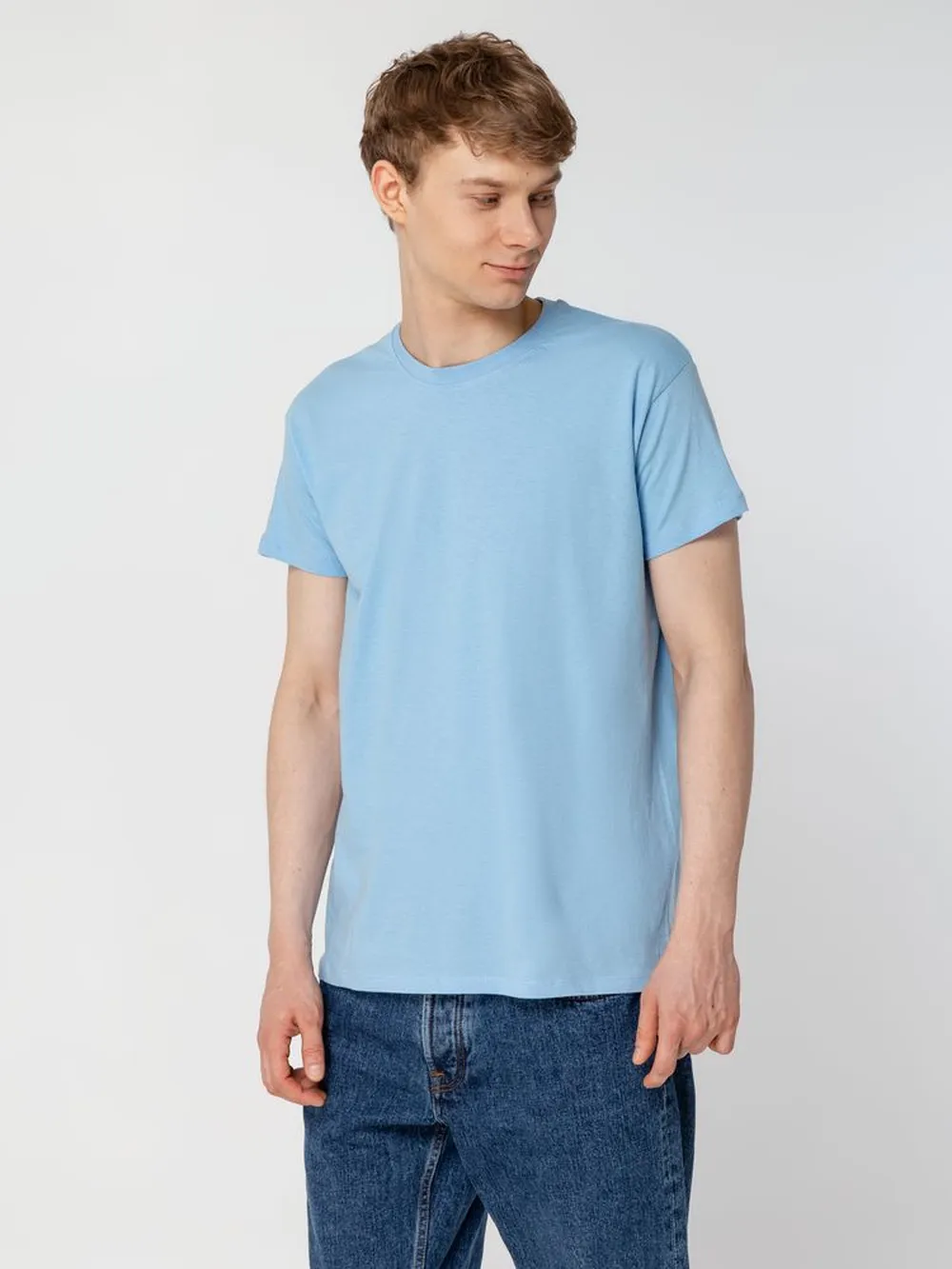 Футболка унисекс Regent 150, голубая, размер 4XL заказать онлайн с вашим дизайном на заказ в Москве и области