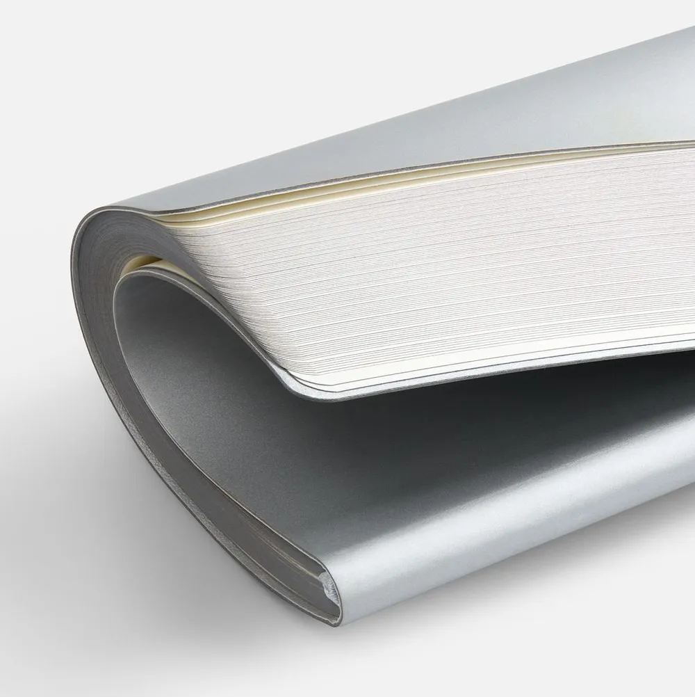 Блокнот Flex Shall ver.2, серебристый заказать онлайн с вашим дизайном на заказ в Москве и области