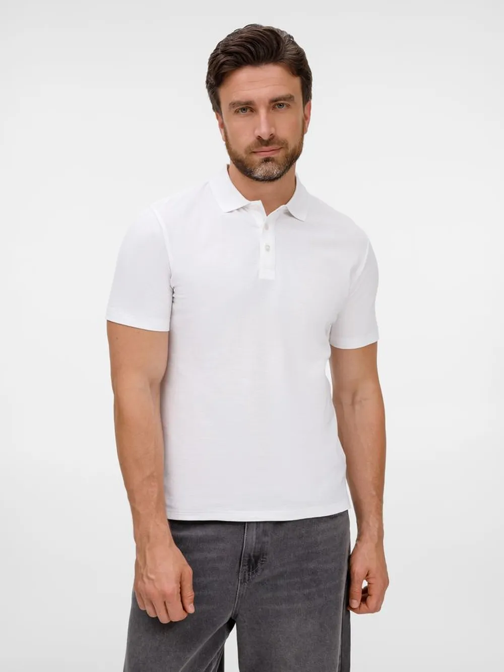 Рубашка поло унисекс Tervise, белая заказать онлайн с вашим дизайном на заказ в Москве и области