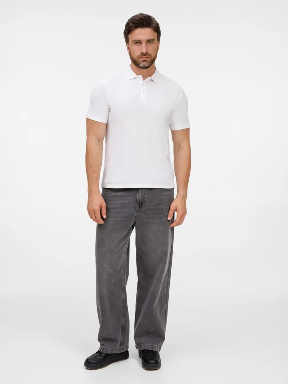 Рубашка поло унисекс Tervise, белая заказать онлайн с вашим дизайном на заказ в Москве и области