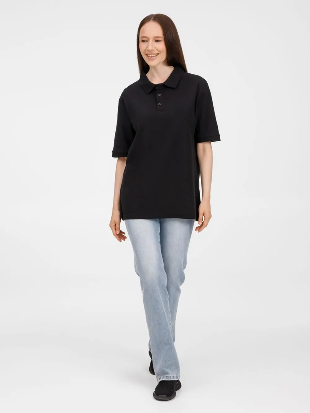 Рубашка поло унисекс Upswing, черная заказать онлайн с вашим дизайном на заказ в Москве и области