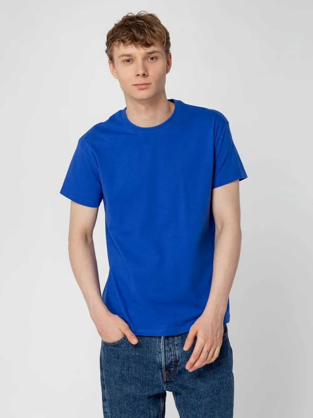 Футболка Regent 150 ярко-синяя (royal), размер XXL заказать онлайн с вашим дизайном на заказ в Москве и области