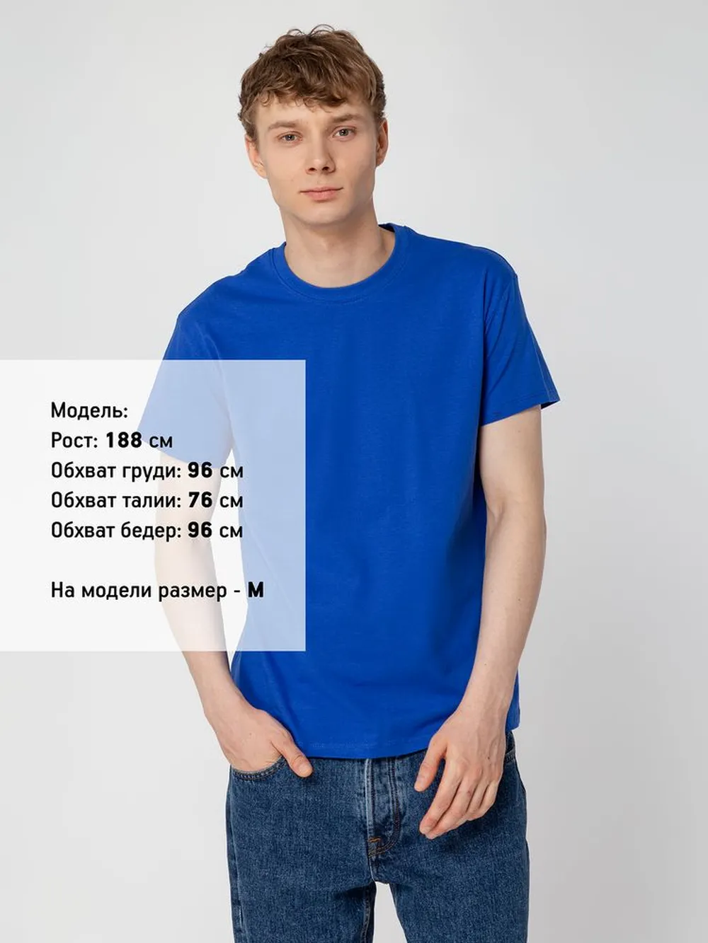 Футболка Regent 150 ярко-синяя (royal), размер XXL заказать онлайн с вашим дизайном на заказ в Москве и области